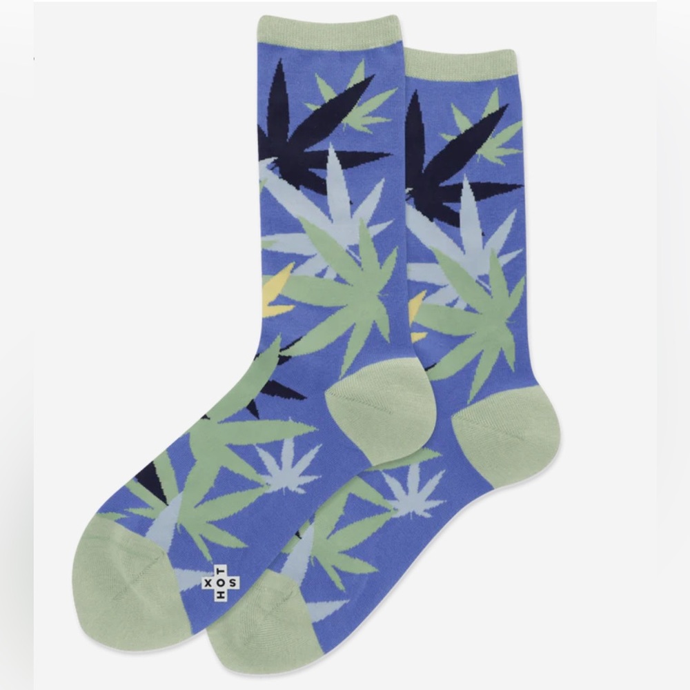 HOTSOX White Label leaf print socks-NWT